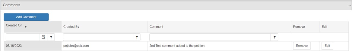 Comment window with Remove or Edit Comment window with Remove or Edit